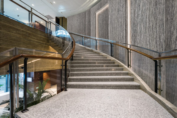 Grey and black granite