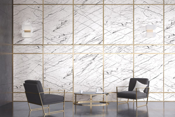 Black stripes white marble